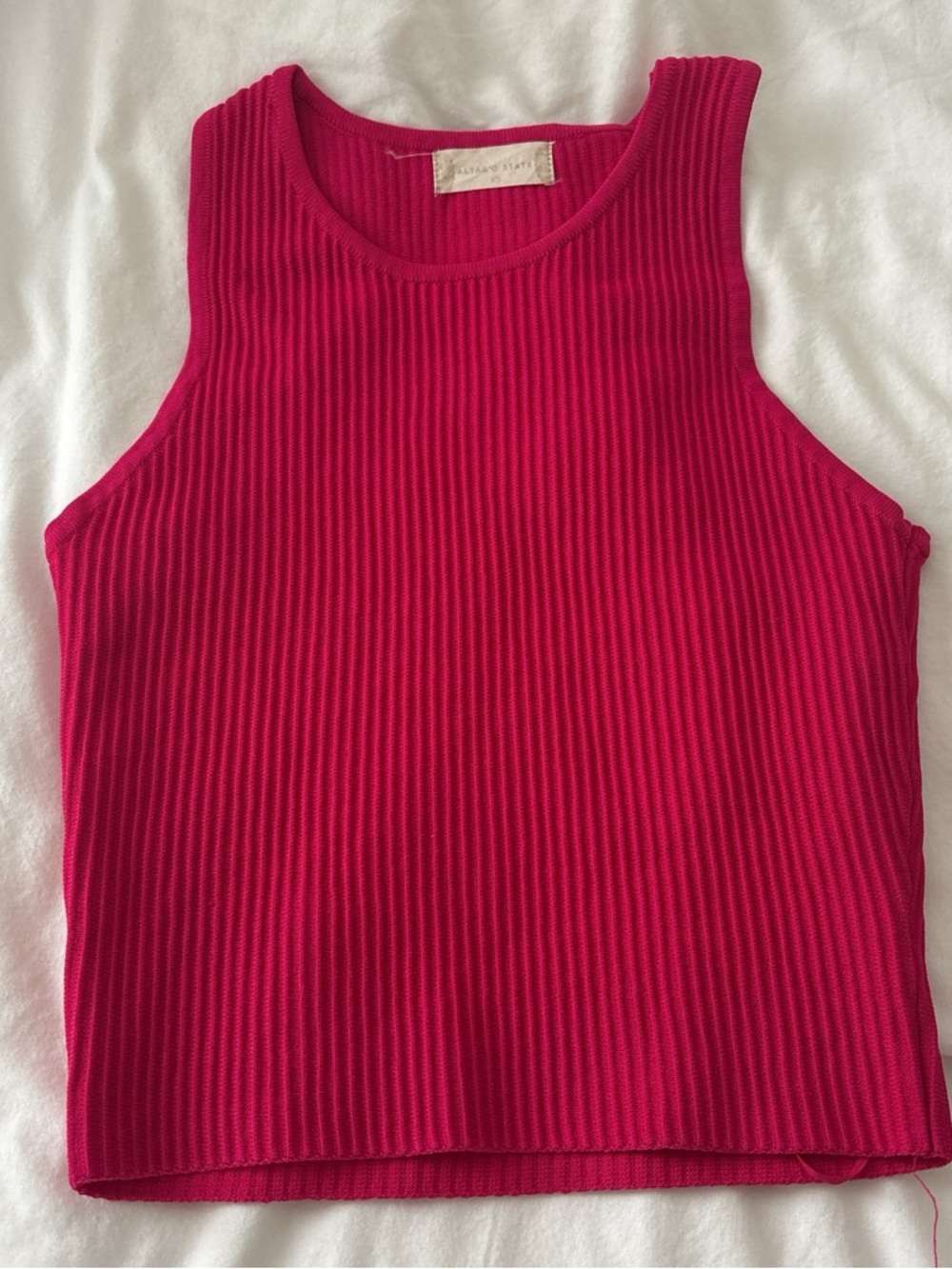 Altar'd State Ribbed Tank Top - Fuchsia